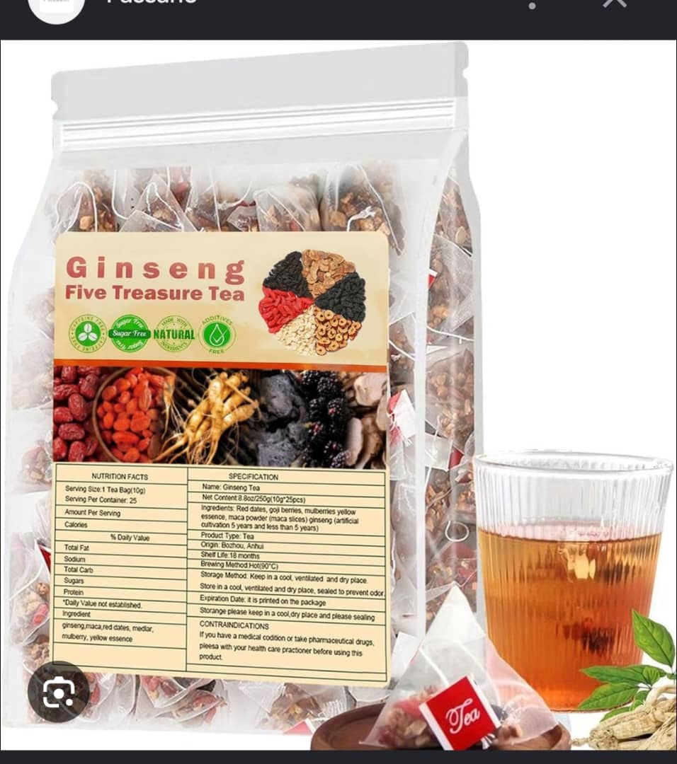 🔥 GINSENG FIVE TREASURE – Le Thé Naturel Vitalité & Énergie au Quotidien